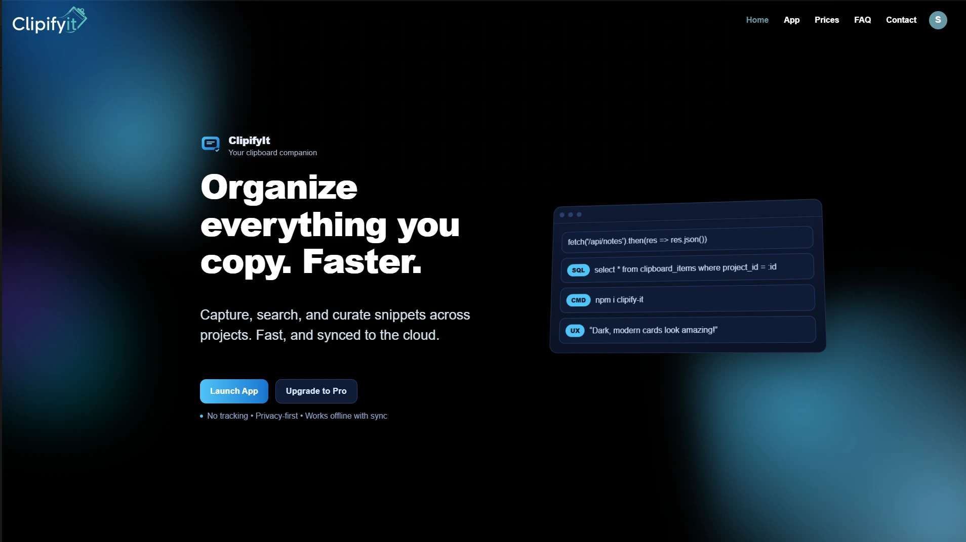 ClipifyIt clipboard manager app screenshot